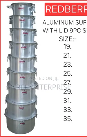 Redberry Aluminium Suffurias (Set ya Vipande 9)