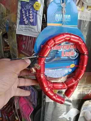 Heavy Duty Steel Wire Bike Lock - Red