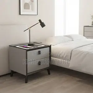 Wireless Charging Bedside Cabinet - Gray