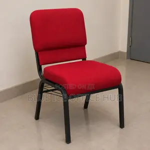 Kiti Chekundu cha Kanisa na Mikutano chenye Pedi