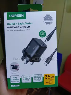 UGREEN 25W Type-C GaN Fast Charger na Cable ya 1m