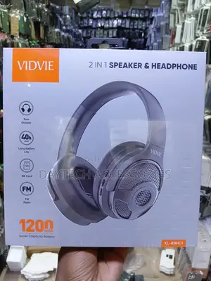 Vidvie XL-BBH01 Spika na Headphone 2-in-1 - Nyeusi