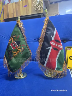 Executive Golden Table Flags with Stands