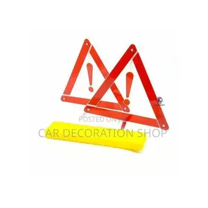 2pc Red Triangular Life Saver Sign with Exclamation Symbol