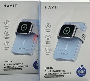 Havit PB5219 3-in-1 10000mAh Magnetic Wireless Power Bank 20W
