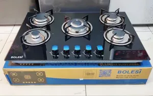 Bolesi Built-in 5 Burner Gas Cooker with Tempered Glass Top