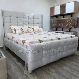 Grey Fabric Bed Frame 5x6
