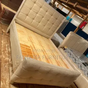 Beige 5x6 Bed with Mattress & Free Delivery