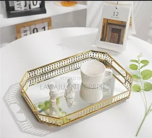 Decorative Gold Vintage Vanity Tray (Round/Rectangular)