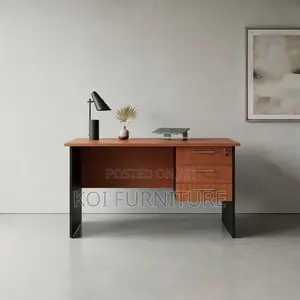 1400mm Golden Home Office Desk with Lockable Drawer