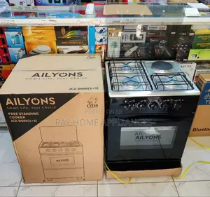 Ailyons Cooker ya Kusimama 3 Gesi + 1 Umeme 60x55cm