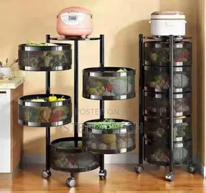 High Quality Round Fruit Rack with Wheels