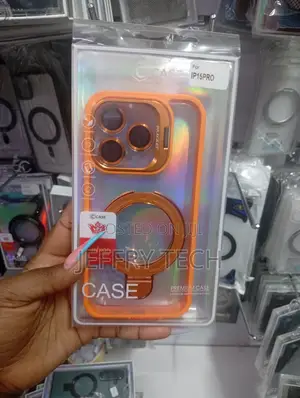 Kifuniko cha Orange Transparent MagSafe kwa iPhone 15 Pro