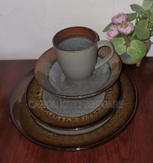 Set ya Sahani 24 za Keramik - Rangi za Udongo