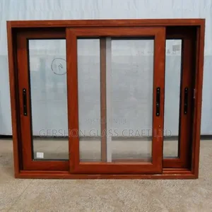 Wood Finish Aluminium Sliding Windows (Brand New)