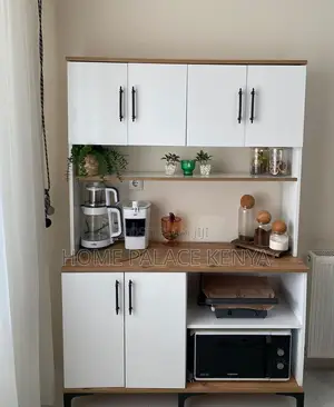 Kabati la Kisasa la Jikoni lenye Rafu ya Microwave