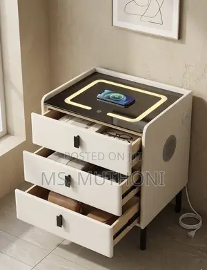 Smart Nightstand with Wireless Charging & USB Ports