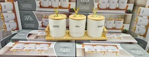 Heavy Quality 3-Piece Tea, Coffee, Sugar Canister Set
