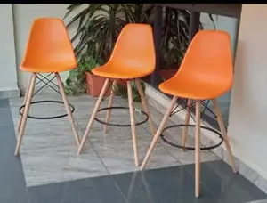 Orange Accent Side Chairs (Set of 2) - Mid-Century Modern
