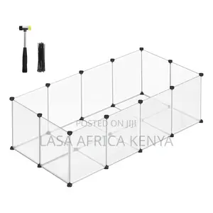 LASA White Expandable Outdoor Pet Enclosure with Floor Plates