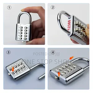 2pcs Button Combination Padlock na Steel Shackle