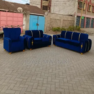 Royal Blue Sofa Set cha Viti 6