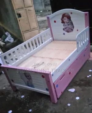 3x6 Kids Bed with Safety Rail & Underbed Cabinet