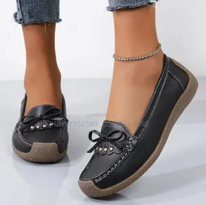 Viatu vya Loafer vya Kike vya Kibiashara - Ngozi ya Kahawia