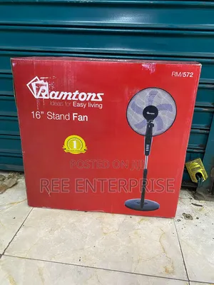 Ramtons RM/572 Standing Fan - Black, 3 Speed