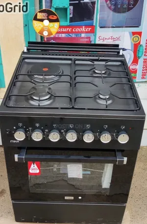 Mika Black 3G+1E Standing Cooker 60x60cm Jet Burners & Auto Ignition
