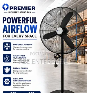 Premier 26-Inch Industrial Standing Fan - Mpya Kabisa