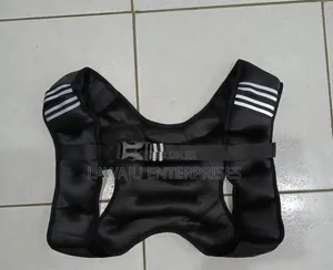 6 lbs Black Weighted Training Vest with Reflective Stripe