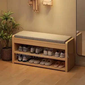 Contemporary Wooden Shoe Rack with Cabinet Storage