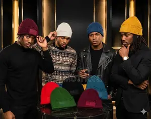 Unisex Chunky-Knit Distressed Beanies