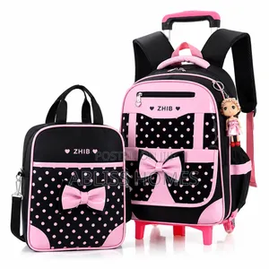 2-in-1 Trolley Backpack ya Watoto ya 3D