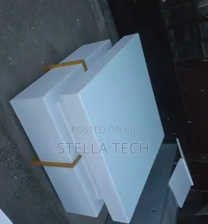 White Executive Modern Square Coffee Table with Metal Stand