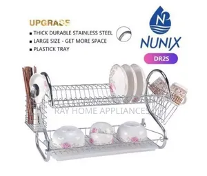 Nunix 2-Tier Stainless Steel Kitchen Utensil & Dish Rack