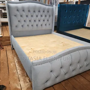 Light Blue Velvet Bed Frame - 5x6