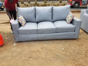 3-Seater + 2-Seater Grey Fabric Sofa Set