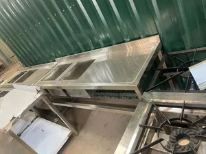 Sink ya Kuoshea ya Chuma cha Pua Double ya Kibiashara 1800x560mm