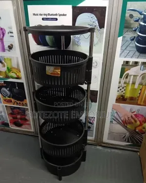 Rafu ya Matunda na Mboga ya Tier 4 inayozunguka