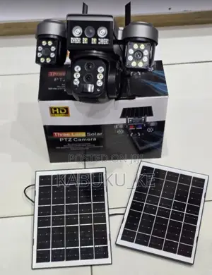 Kamera ya V380 Pro Triple Lens 4G Solar yenye 10x Zoom