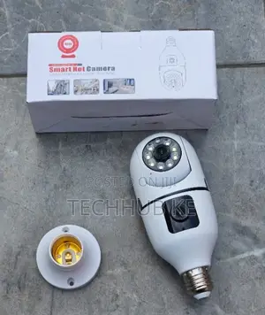 Smart LED Bulb Camera with Dual Lens, Night Vision & WiFi