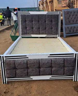 Ideal 5x6 Grey Tufted Bed Frame
