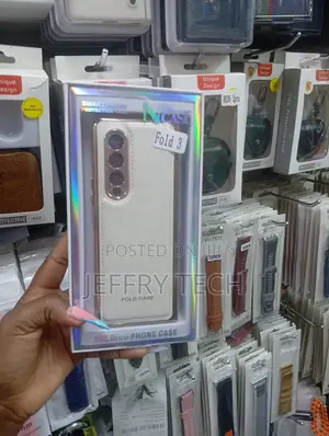 White & Gold PU Leather Case for Samsung Galaxy Z Fold 3