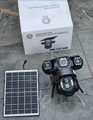 Kamera ya CCTV ya Solar 4G PTZ yenye Lens Tatu na Kadi ya SIM