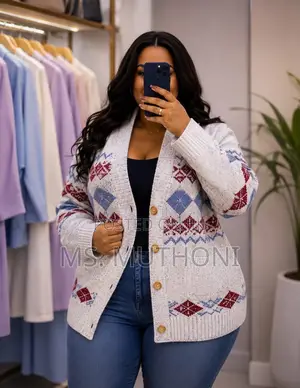 UNIQLO Cardigan ya Pamba yenye Michoro ya Jiometri