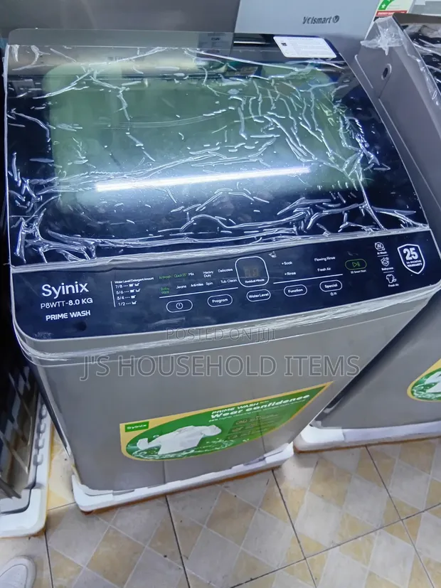 Syinix 8kg Full Automatic Top Loader Mashine ya Kufulia - 1