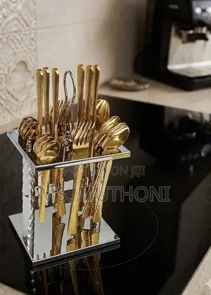 Luxury Textured Cutlery Set - Gold & Silver