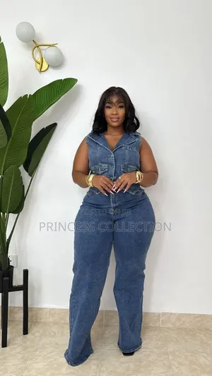Set Mbili za Denim - Suruali za Wanawake za Wide-Leg